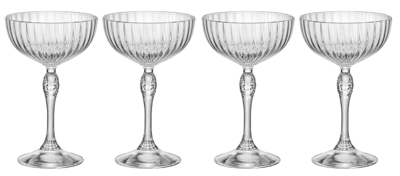 Bormioli Rocco Cocktailglazen America 20&apos;s - 220 ml - 4 stuks