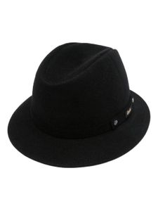 Borsalino chapeau trilby en feutre à patch logo - Noir