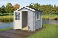 Outdoor Life Products | Tuinhuis Wels 200 x 200 | Gecoat | Platinum Grey-Wit - thumbnail