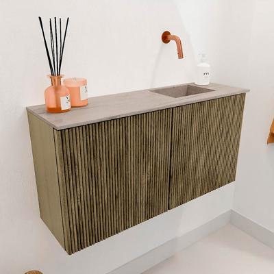 Toiletmeubel Mondiaz Joya Dlux | 80 cm | Meubelkleur Dusk | Faye wastafel Saba Wasbak Rechts | Zonder kraangat(en)
