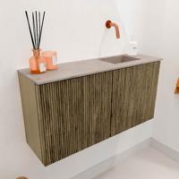 Toiletmeubel Mondiaz Joya Dlux | 80 cm | Meubelkleur Dusk | Faye wastafel Saba Wasbak Rechts | Zonder kraangat(en)