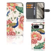 Telefoonhoesje | Met pasjeshouder | voor Google Pixel 8 Pink Peacock