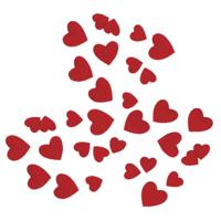 100x stuks luxe velours strooihartjes rood - valentijn versiering / decoratie - strooiblaadjes