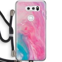 Roze explosie: LG V30 Transparant Hoesje met koord