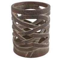 Countryfield theelichthouder redmon l bruin 15 cm | 12 stuks