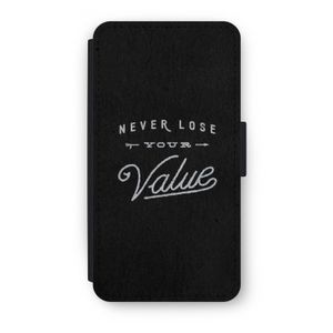 Never lose your value: iPhone X Flip Hoesje