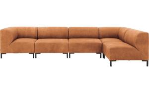 Goossens Excellent Hoekbank Marshall cognac, leer, 1,5-zits, urban industrieel