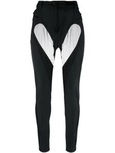 Mugler pantalon skinny à empiècements transparents - Noir