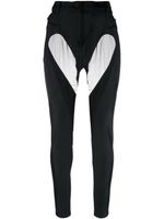 Mugler pantalon skinny à empiècements transparents - Noir