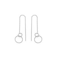 Karma Pull Through Doortrek Oorbellen Twisted Double Circle Zilver