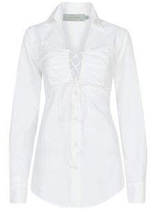 Silvia Tcherassi blouse froncée Dileta à détail de laçage - Blanc