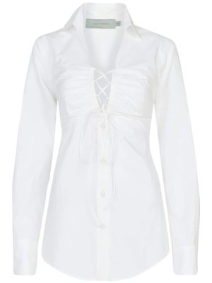 Silvia Tcherassi blouse froncée Dileta à détail de laçage - Blanc