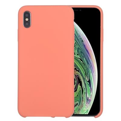 Four Corners Full Coverage Liquid Silicone Protective Case Back Cover for iPhone XS Max(Light Orange)