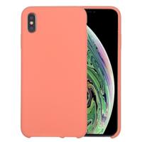 Four Corners Full Coverage Liquid Silicone Protective Case Back Cover for iPhone XS Max(Light Orange)