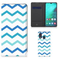 Samsung Galaxy A40 | Hoesje met Magneet | Zigzag Blauw