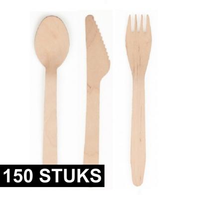 Papstar wegwerp bestek - hout - 150 delig - wegwerp - lepels - messen - vorken - 16 cm Papstar wegwerp bestek - hout - 150 delig - wegwerp - lepels - messen - vorken - 16 cm