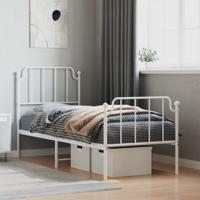 Bedframe met hoofd- en voeteneindemetaal wit 80x200 cm