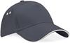 Beechfield CB15C Ultimate 5 Panel Cap - Sandwich Peak - Graphite Grey/Oyster Grey - One Size