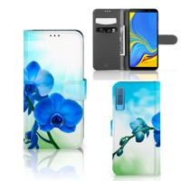 Samsung Galaxy A7 (2018) Hoesje Orchidee Blauw - Cadeau voor je Moeder