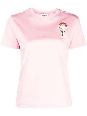 Lanvin t-shirt à logo brodé - Rose