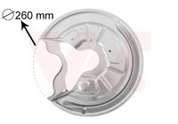 Dekplaat, remschijf VAN WEZEL, Diameter (mm)260mm, Inbouwplaats: Achteras links, u.a. für Seat, VW, Skoda, Audi