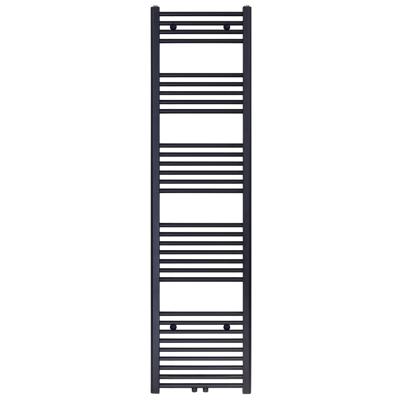 Designradiator Nile Gobi 180x40 cm Geborsteld Mat Zwart Midden-Onderaansluiting Aquasplash