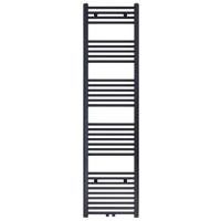 Designradiator Nile Gobi 180x40 cm Geborsteld Mat Zwart Midden-Onderaansluiting Aquasplash