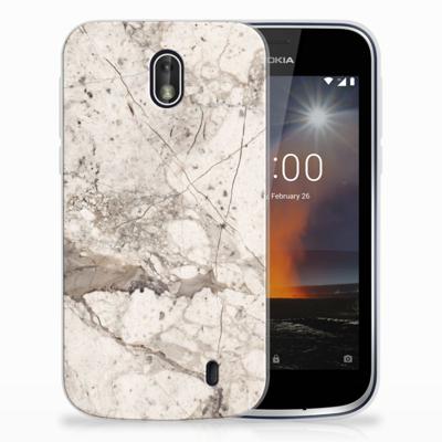 Nokia 1 | TPU | Siliconen hoesje | Marmer Beige