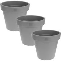Set van 3x stuks kunststof bloempotten 50 cm grijs
