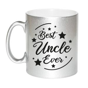 Zilveren Best Uncle Ever cadeau koffiemok / theebeker 330 ml