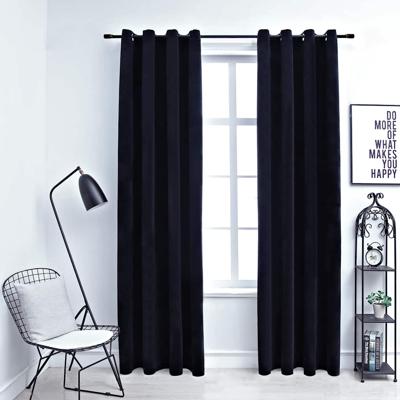 VidaXL Gordijn verduisterend met ringen 2 st 140x245 cm fluweel zwart