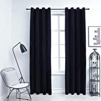 VidaXL Gordijn verduisterend met ringen 2 st 140x245 cm fluweel zwart