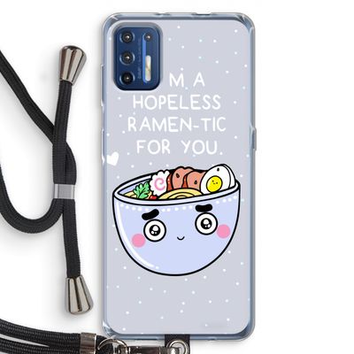 I'm A Hopeless Ramen-Tic For You: Motorola Moto G9 Plus Transparant Hoesje met koord