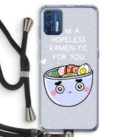 I'm A Hopeless Ramen-Tic For You: Motorola Moto G9 Plus Transparant Hoesje met koord