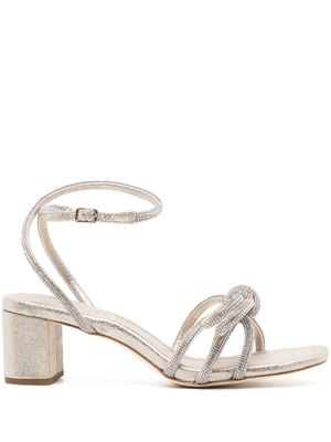 Loeffler Randall sandales Bow 60 mm en cuir - Or