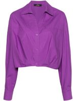 TWINSET chemise en popeline Actitude à coupe crop - Violet - thumbnail