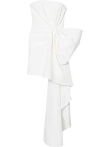 Carolina Herrera robe courte à détail de nœud - Blanc
