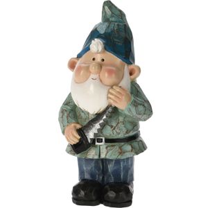 Tuinkabouter beeld Bobby Blue - Polystone - met gereedschap - 31 cm