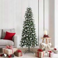 Kunstkerstboom met 300 LED Groen 180 cm PVC en Plastic en Staal