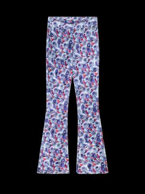 Velvet Flower Flared Pants