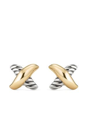 David Yurman puces d'oreilles Petite X en or 18ct et argent sterling David Yurman puces d'oreilles Petite X en or 18ct et argent sterling
