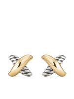 David Yurman puces d'oreilles Petite X en or 18ct et argent sterling (7,5 mm)