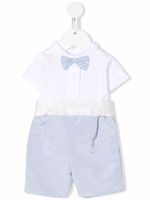La Stupenderia ensemble short-chemise à détail de nœud - Bleu