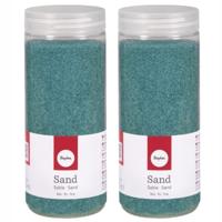 Hobby Fijn decoratie zand korrels - 5x - turquoise - 475 ml - zandkorrels - knutselmateriaal