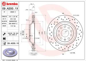 Remmenset, remschijf BREMBO, Remschijftype: Geperforeerd / Geventileerd, Inbouwplaats: Achteras: , u.a. für Audi, VW