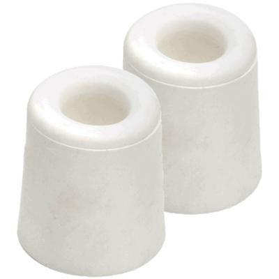 Deurstopper - 4x - wit - rubber - 4,8x3,7 cm - RVS - deurbuffer