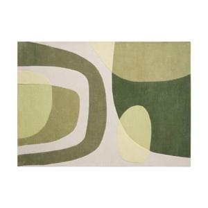 Vloerkleed Grafiek - Groen - Wol - 160x0x230cm (BxHxD)