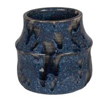 Clayre & Eef Bloempot Ø 12x11 cm Blauw Keramiek Bloempot binnen