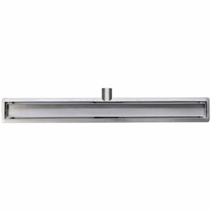 Wiesbaden RVS douchegoot+flens met tegelrooster 80x7