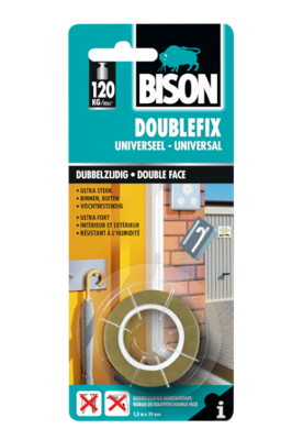 Doublefix Universeel Tape Card 1,5 m x 19 mm - Bison